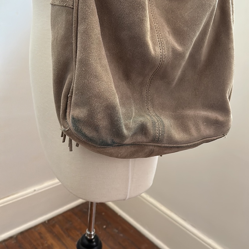 Top Shop Suede Leather Tan Hobo Shoulder Bag - Picture 6 of 8